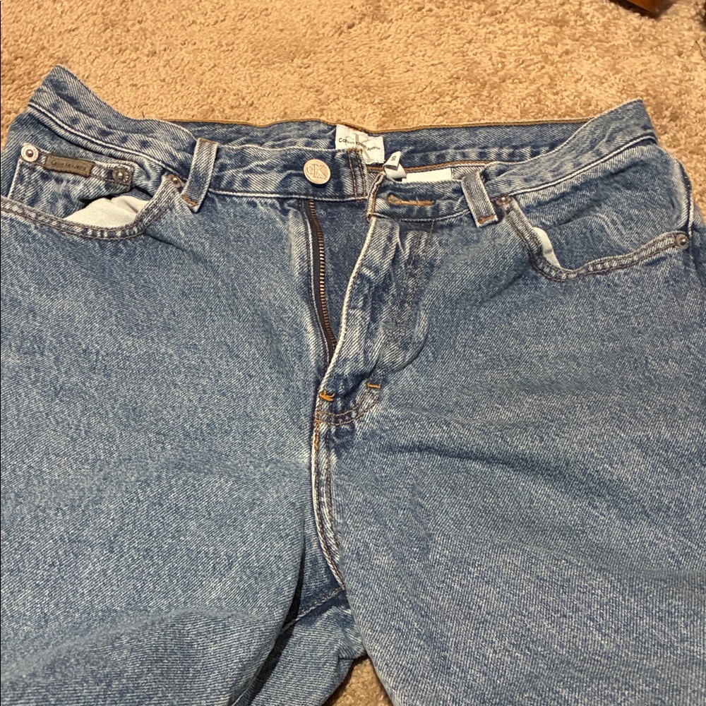 Calvin Klein Jeans Women's Straight Leg Medium Blue Denim